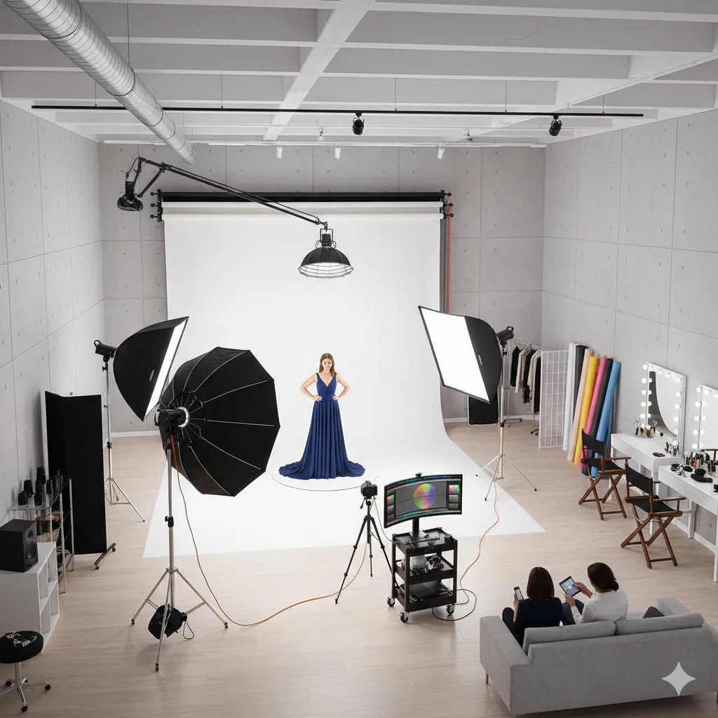 Professional photography studio setup